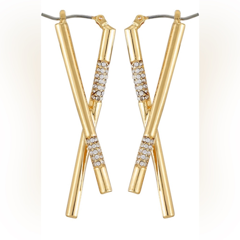 Gold X Shape Earrings